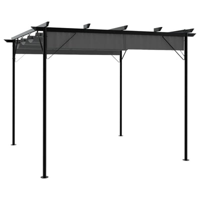 Pergola with Retractable Roof Anthracite 3x3 m Steel 180 g/m²