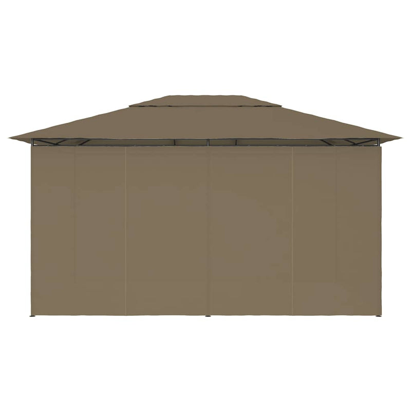 Garden Marquee with Curtains 4x3 m Taupe 180 g/m²