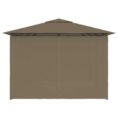 Garden Marquee with Curtains 4x3 m Taupe 180 g/m²