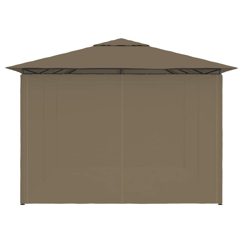 Garden Marquee with Curtains 4x3 m Taupe 180 g/m²