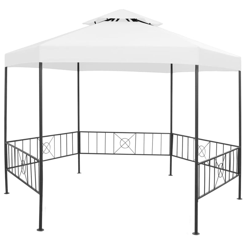 Garden Gazebo 323x275x265 cm White 180 g/m²