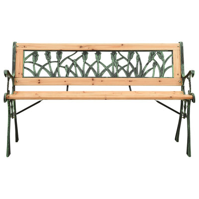 Garden Bench 122 cm Cast Iron and Solid Firwood