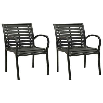 Garden Chairs 2 pcs Steel and WPC Black