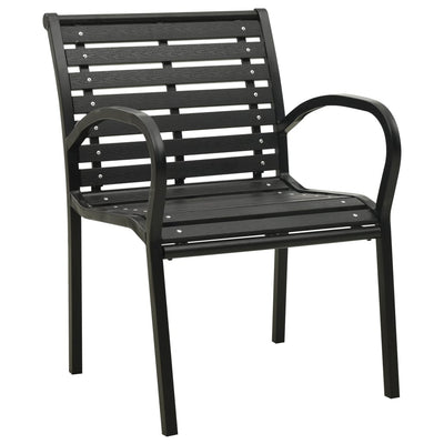 Garden Chairs 2 pcs Steel and WPC Black