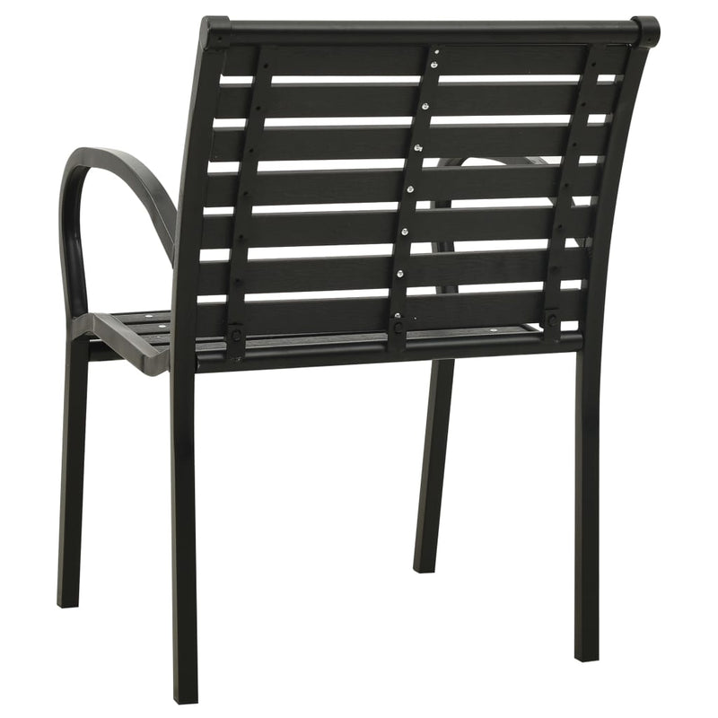 Garden Chairs 2 pcs Steel and WPC Black