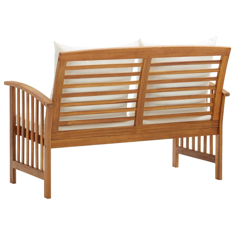 Garden Bench with Cushions 119 cm Solid Acacia Wood