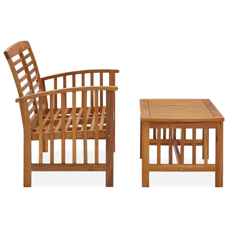 2 Piece Garden Lounge Set Solid Acacia Wood