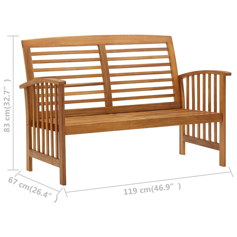 2 Piece Garden Lounge Set Solid Acacia Wood