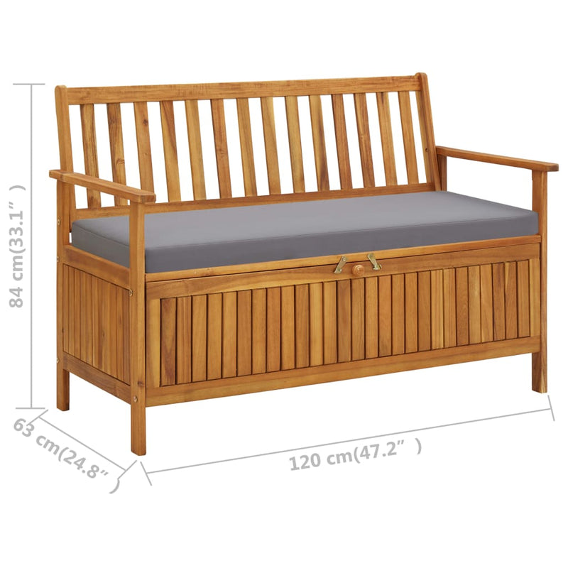 Garden Storage Bench 120 cm Solid Acacia Wood