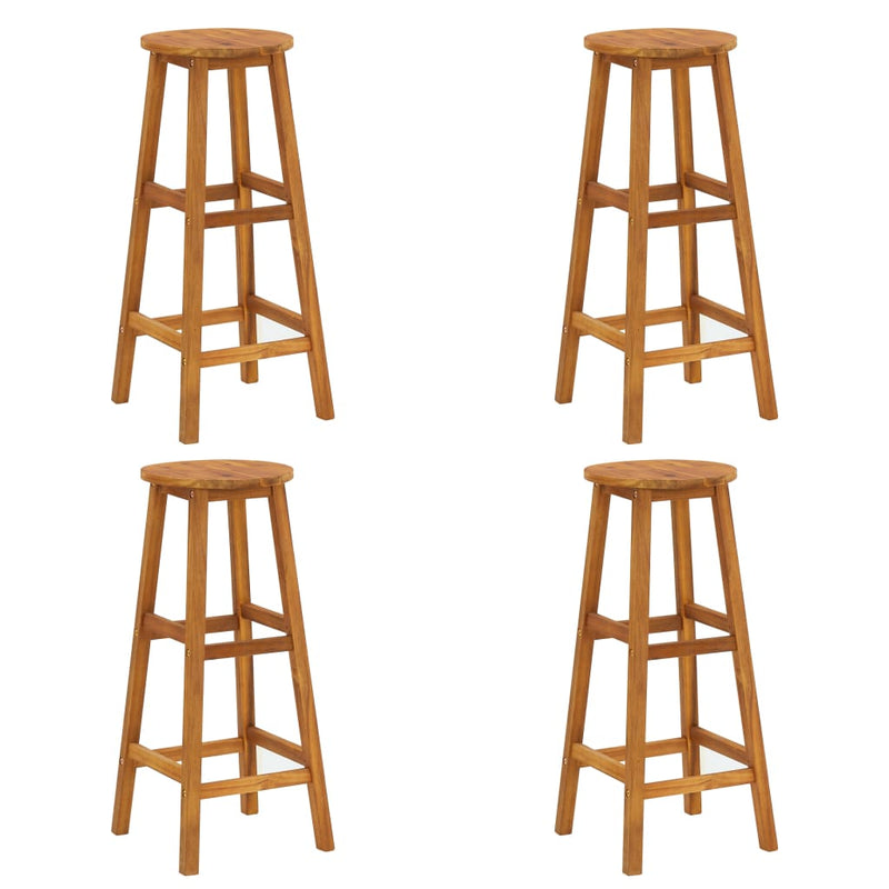 Bar Stools 4 pcs Solid Acacia Wood