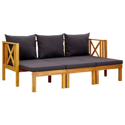 3-Seater Garden Bench with Cushions 179 cm Solid Acacia Wood