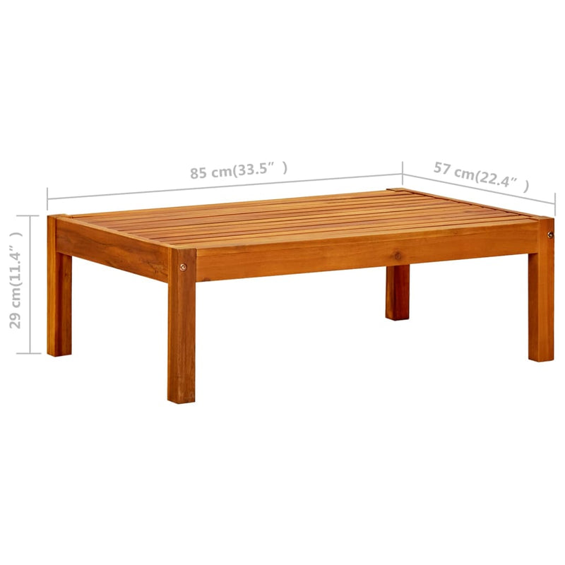 Garden Table 85x57x29 cm Solid Acacia Wood