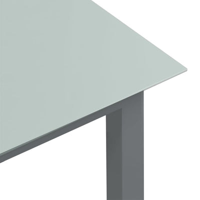 Garden Table Light Grey 80x80x74 cm Aluminium and Glass