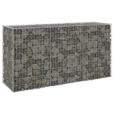 Gabion Wall with Covers Galvanised Steel 200x60x100 cm