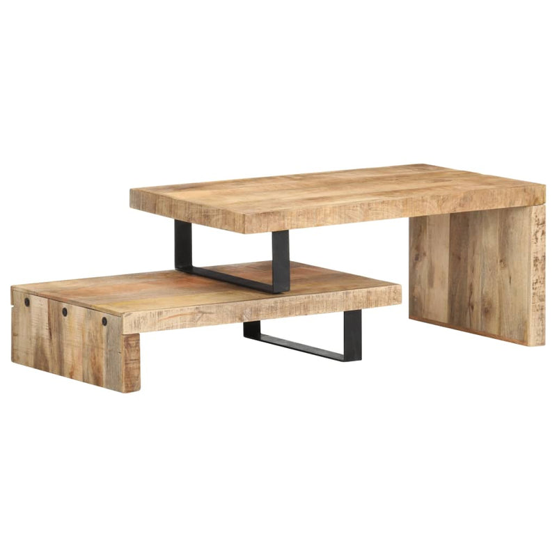 2 Piece Coffee Table Set Solid Mango Wood