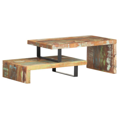 2 Piece Coffee Table Set Solid Reclaimed Wood