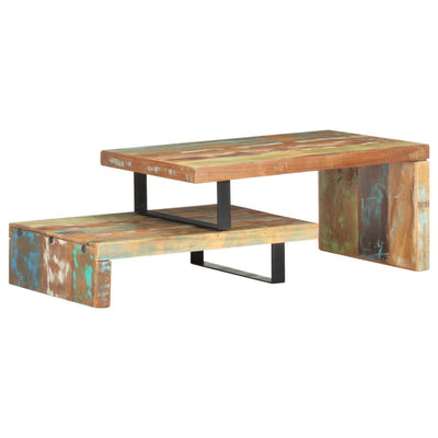 2 Piece Coffee Table Set Solid Reclaimed Wood