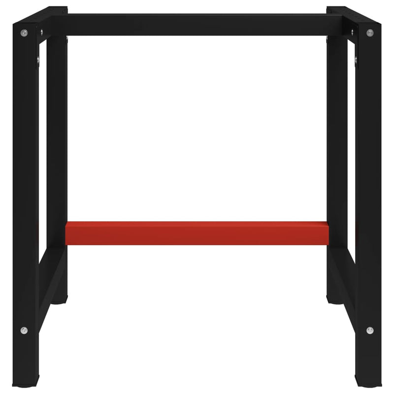 Work Bench Frame Metal 80x57x79 cm Black and Red