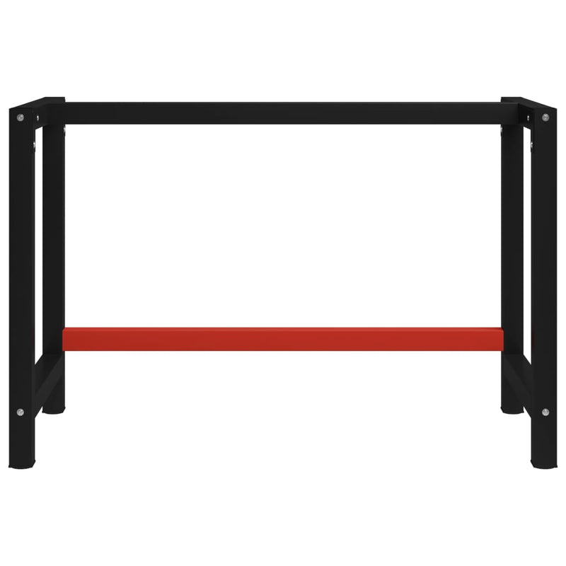 Work Bench Frame Metal 120x57x79 cm Black and Red