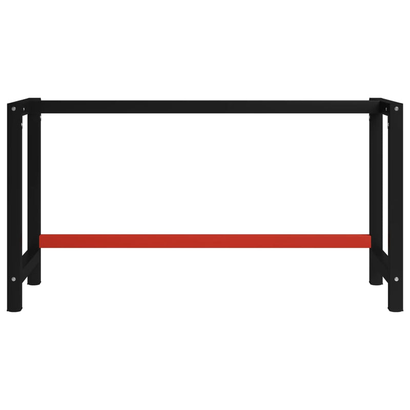 Work Bench Frame Metal 150x57x79 cm Black and Red