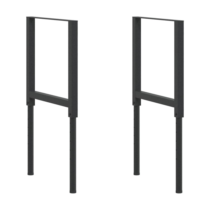 Adjustable Work Bench Frames 2 pcs Metal 55x(69-95.5) cm Black