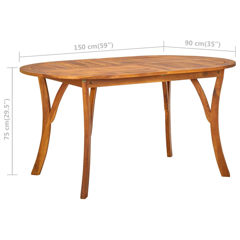 Garden Table 150x90x75 cm Solid Acacia Wood