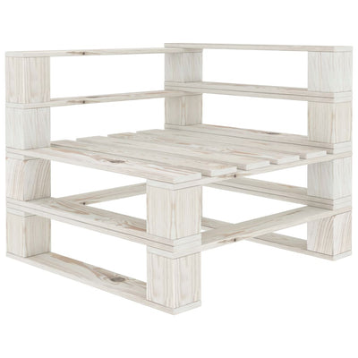 Garden Pallet Corner Sofa Wood White