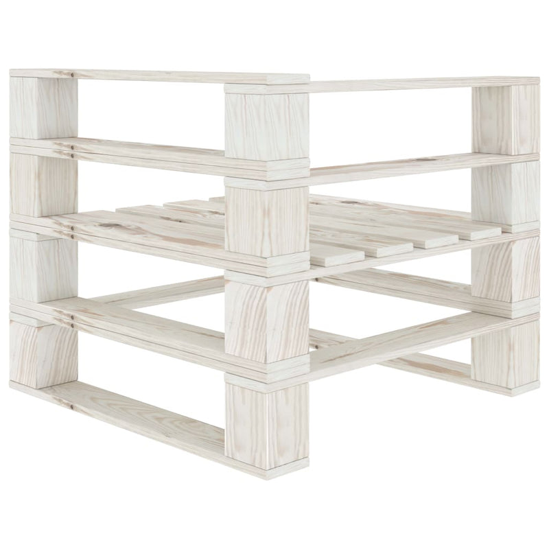 Garden Pallet Corner Sofa Wood White