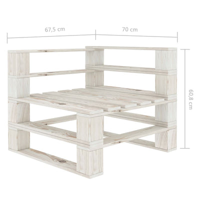 Garden Pallet Corner Sofa Wood White