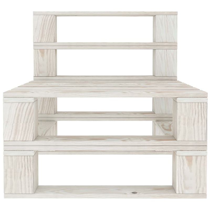 Garden Pallet Middle Sofa Wood White