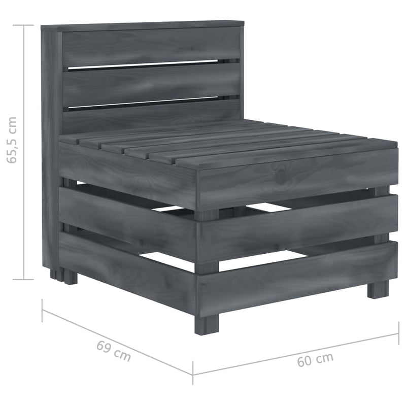 Garden Pallet Sofa Wood Grey