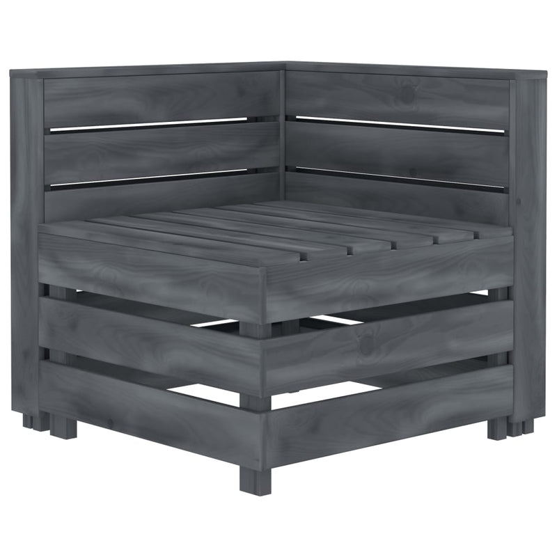 Garden Pallet Corner Sofa Wood Grey