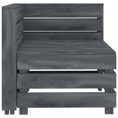 Garden Pallet Corner Sofa Wood Grey