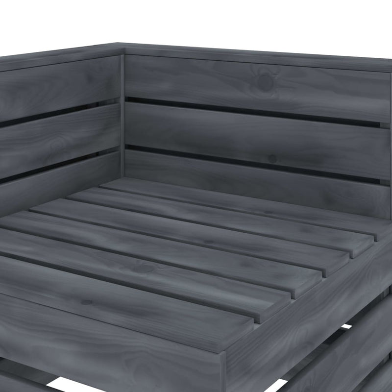 Garden Pallet Corner Sofa Wood Grey