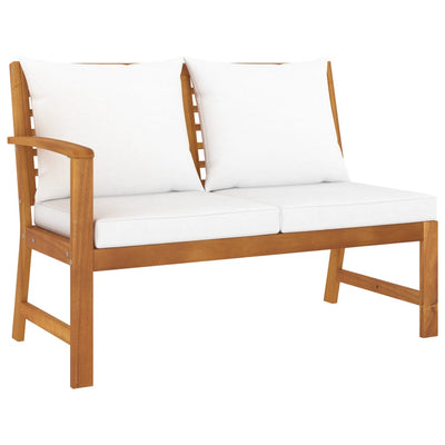 Garden Bench 114.5 cm with Cream Cushion Solid Acacia Wood