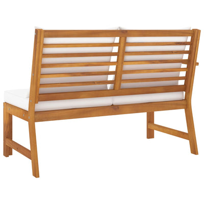 Garden Bench 114.5 cm with Cream Cushion Solid Acacia Wood