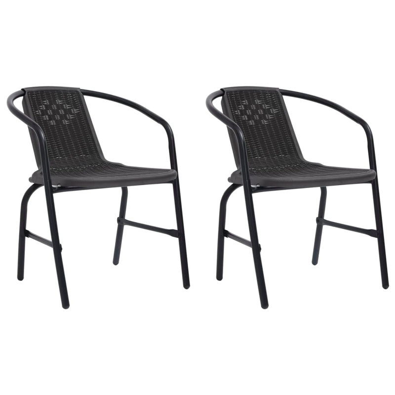 Garden Chairs 2 pcs Plastic Rattan and Steel 110 kg