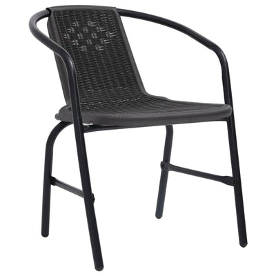 Garden Chairs 2 pcs Plastic Rattan and Steel 110 kg