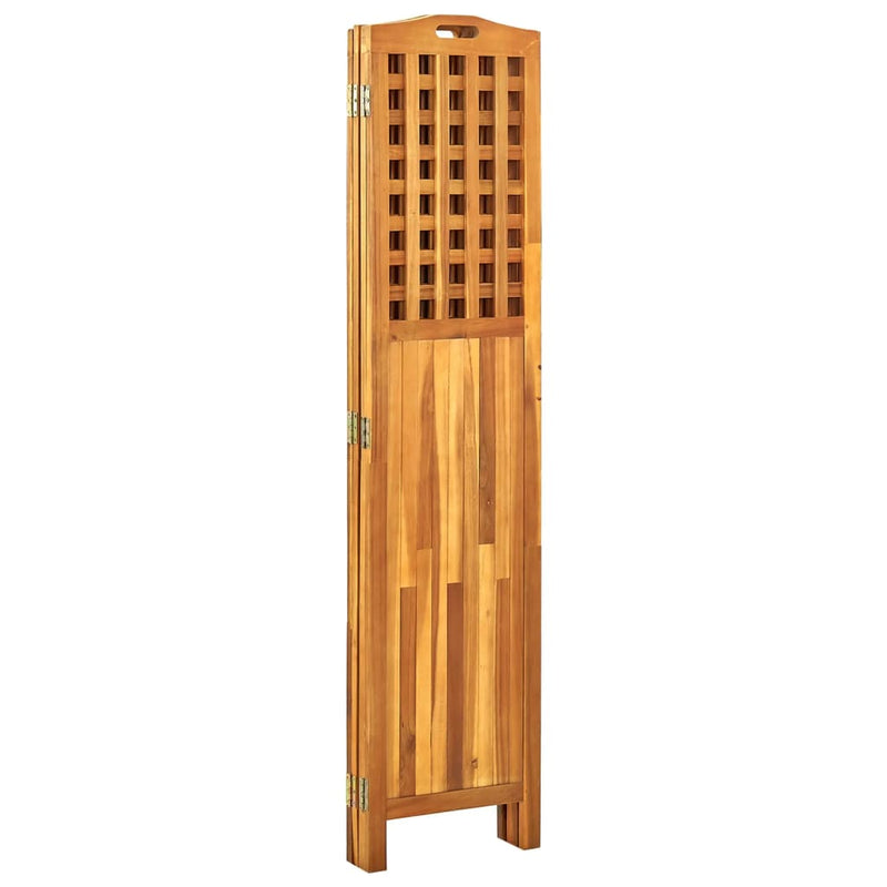 4-Panel Room Divider 161x2x170 cm Solid Acacia Wood