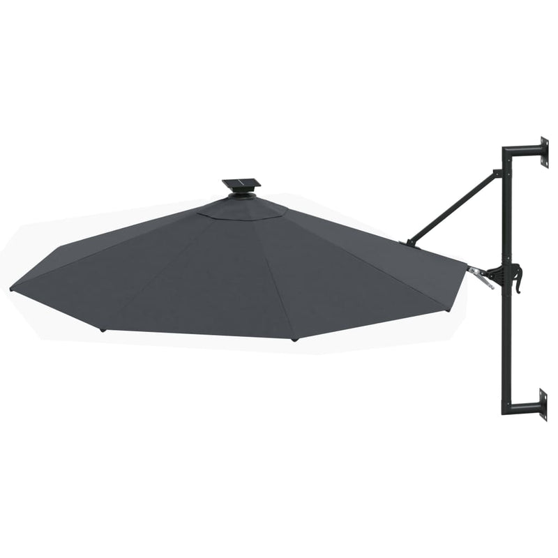 Wall-mounted Garden Parasol with LEDs 300 cm Anthracite