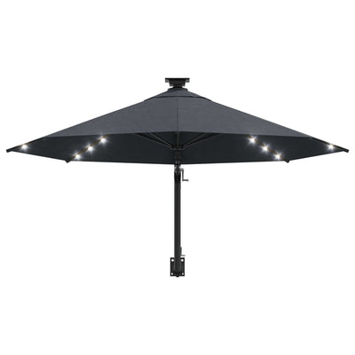 Wall-mounted Garden Parasol with LEDs 300 cm Anthracite