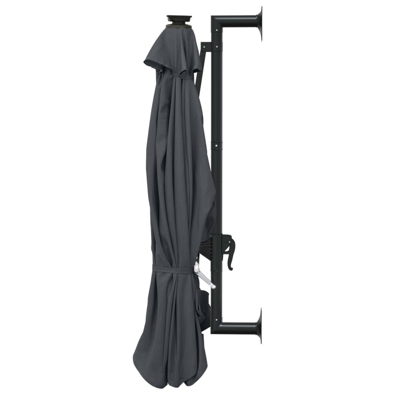 Wall-mounted Garden Parasol with LEDs 300 cm Anthracite