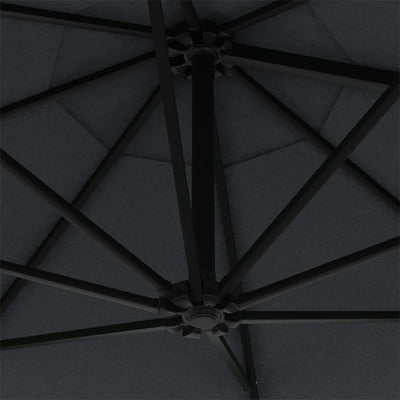 Wall-mounted Garden Parasol with LEDs 300 cm Anthracite