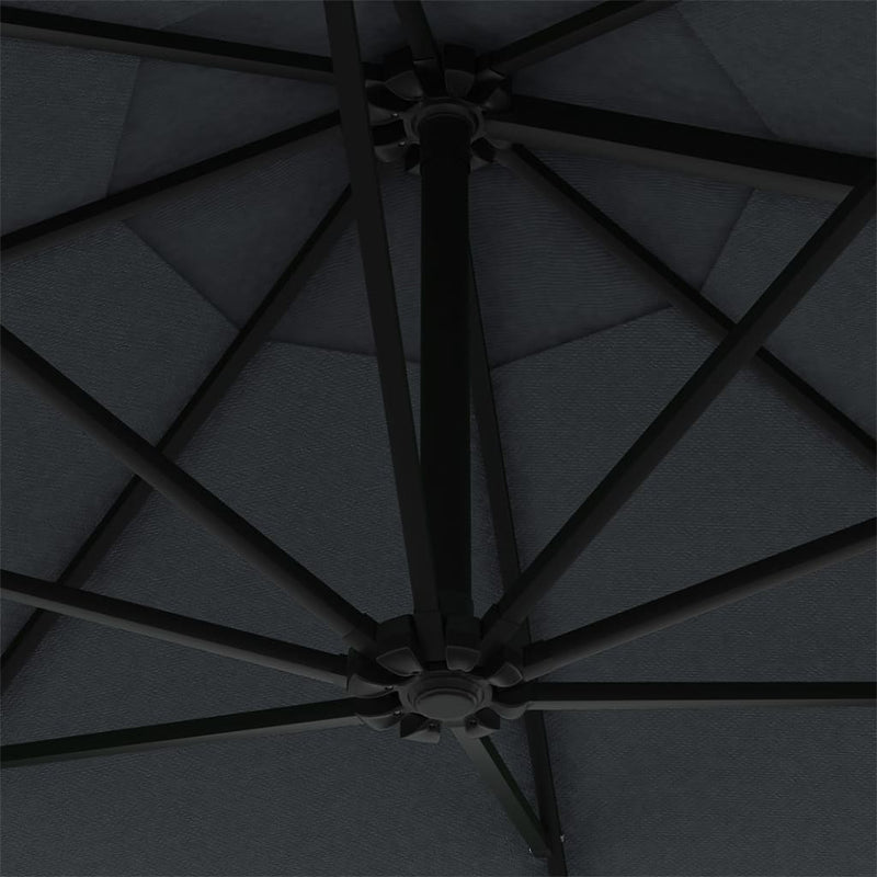 Wall-mounted Garden Parasol with LEDs 300 cm Anthracite