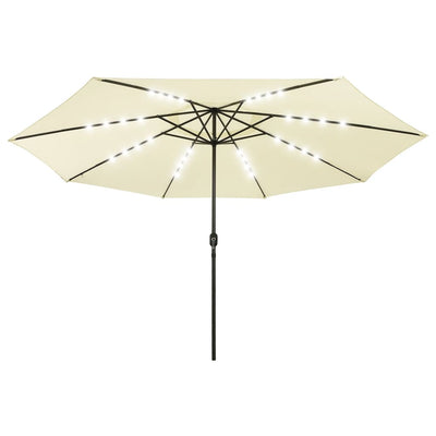 Garden Parasol with LED Lights 400 cm Sand