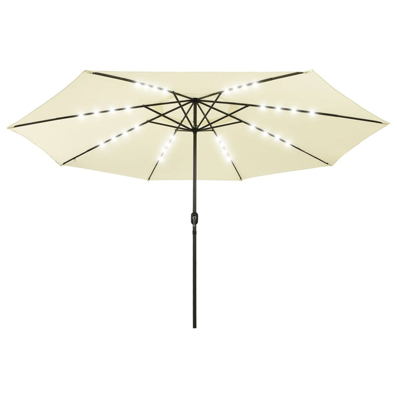 Garden Parasol with LED Lights 400 cm Sand