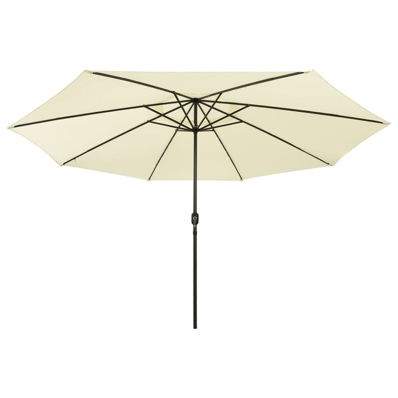 Garden Parasol with LED Lights 400 cm Sand