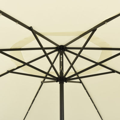 Garden Parasol with LED Lights 400 cm Sand