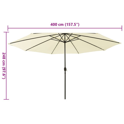 Garden Parasol with LED Lights 400 cm Sand