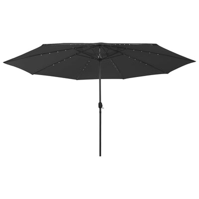 Garden Parasol with LED Lights 400 cm Black